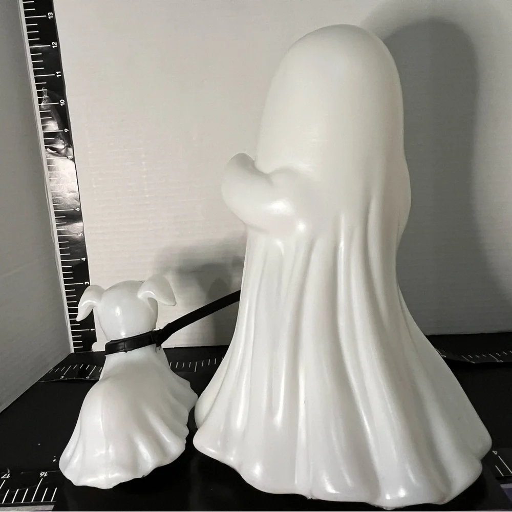 White Ghost and Dog Halloween Decor